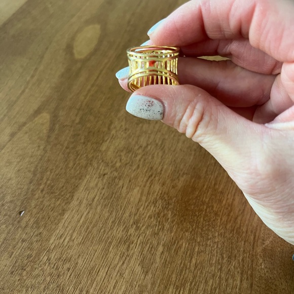 Lux Bond 18k Yellow Gold Fashion Ring With Diamond Pave, Holiday Gift For Her - Picture 7 of 15